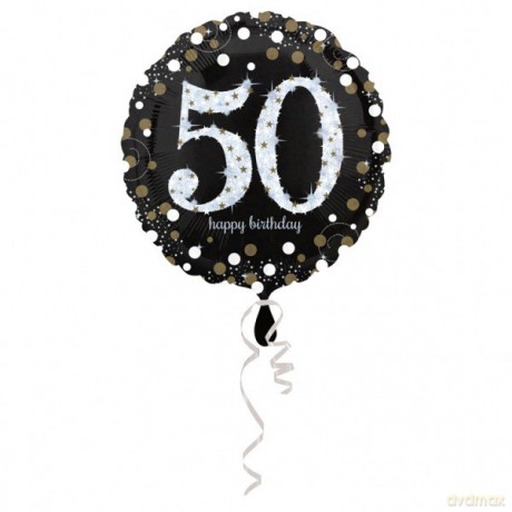 Balon foliowy okrągły 43 cm 50-urodziny