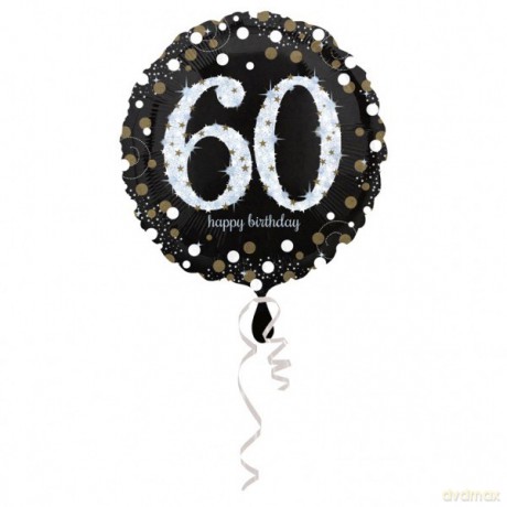 Balon foliowy okrągły 43 cm 60-urodziny