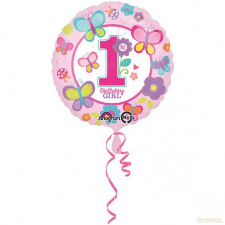 Balon foliowy Standard HX Urodziny dziewczynka