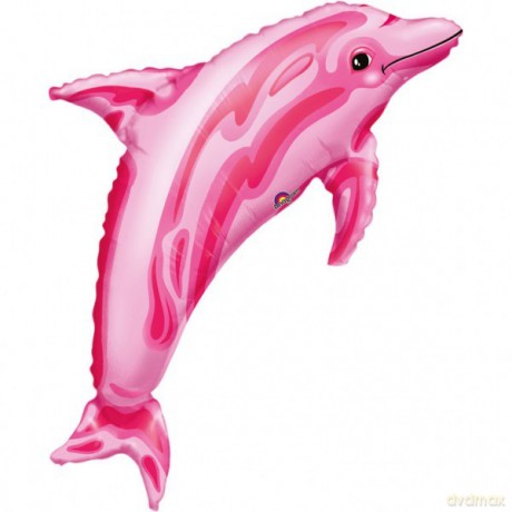 Balon foliowy Super Shape - Delfin różowy