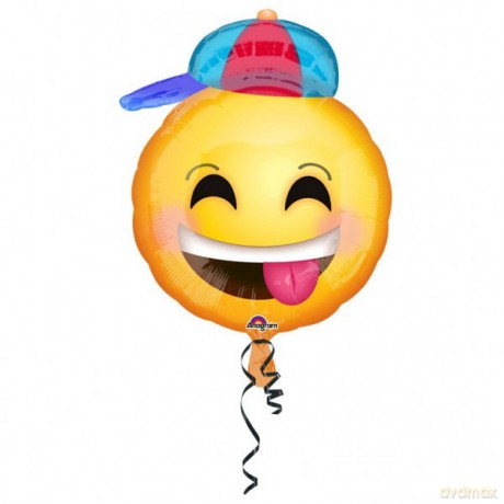 Balon foliowy Super Shape - Happy Emoticon z kapeluszem