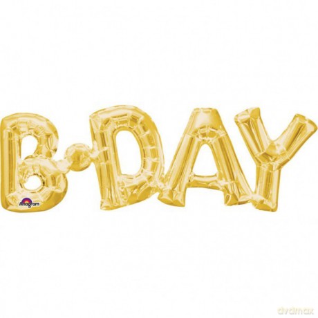 Balon foliowy złoty napis B-day