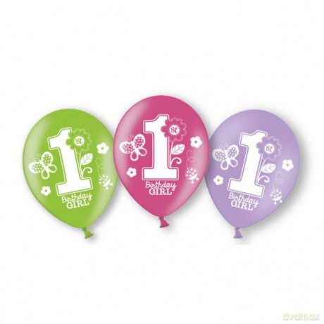 Balony lateksowe 27,5 cm dziewczynka 6 sztuk