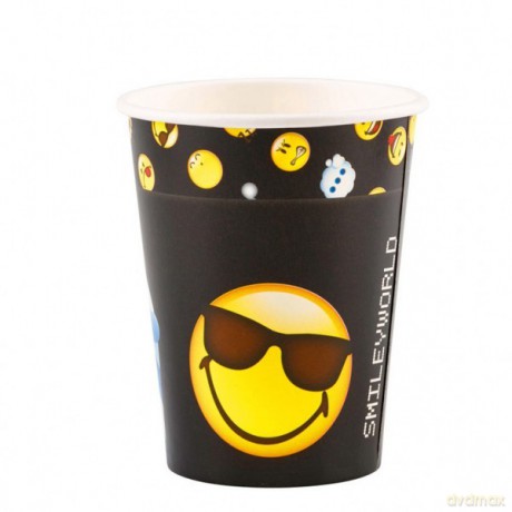 Kubki 250 ml Smiley Emoticons, 8 sztuk