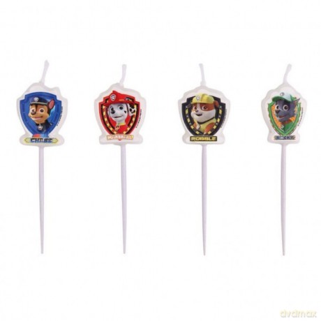 Mini świeczki Psi Patrol, 4 sztuki