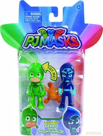 PJ MASKS Świecąca figurka 2-pak, Gekko i Ninja [FIGURKA]