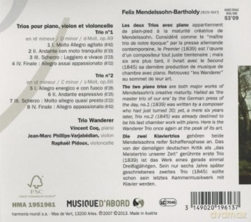 Mendelssohn: Piano Trios Trio Wanderer (digipack) [CD]