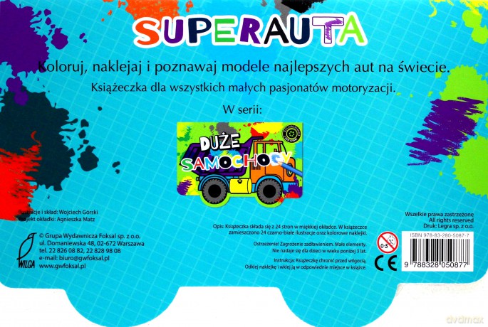 Superauta. Kolorowanka z naklejkami [KSIĄŻKA]