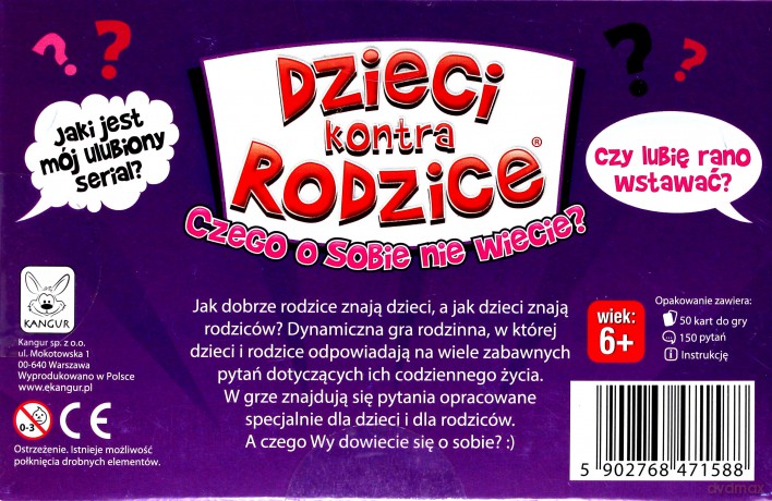 Dzieci kontra rodzice. Czego o sobie nie wiecie (nowe wydanie) [GRA]