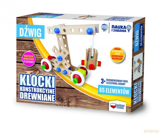 Klocki konstrukcyjne drewniane 65 dźwig [KLOCKI]
