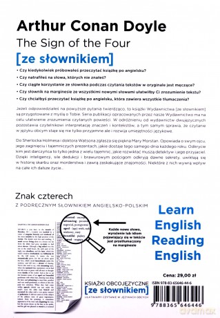 The sign of the four. Znak czterech z podręcznym słownikiem angielsko-polskim - Arthur Conan Doyle [KSIĄŻKA]