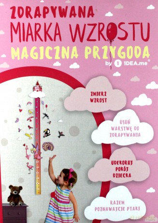 Zdrapywana miarka wzrostu dla dziewczynek. Magiczna przygoda