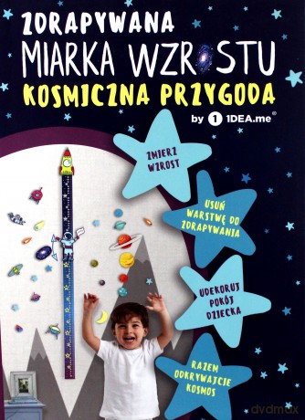 Zdrapywana miarka wzrostu dla chłopców. Kosmiczna przygoda