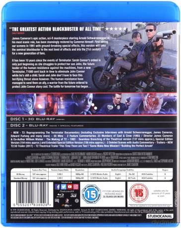 Terminator 2: Judgment Day [Blu-Ray 3D]+[Blu-Ray]
