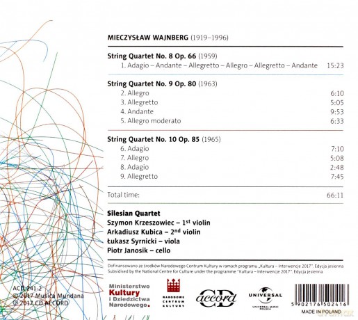 Kwartet Śląski: Mieczysław Wajnberg String Quartets 8-10 [CD]