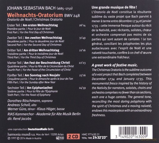 Bach: Christmas Oratorio Jacobs (digipack) [2CD]