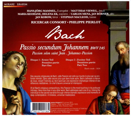 Bach: Passio Secundum Johannem Consort Pierlot (digipack) [2CD]