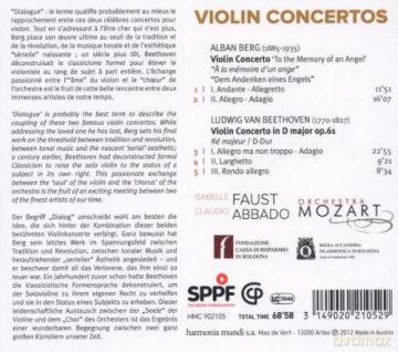Berg Beethoven: Violin Concertos Faust Abbado (digipack) [CD]