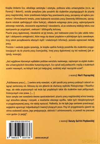 Jak napisać pracę dyplomową. Poradnik dla humanistów - Umberto Eco [KSIĄŻKA]