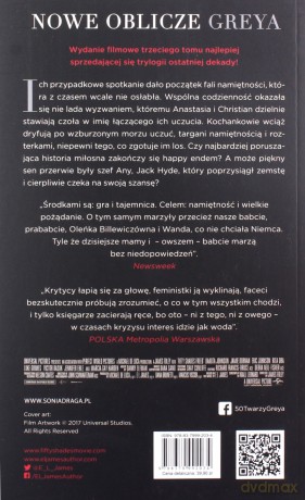 Nowe oblicze greya okładka filmowa - E L James [KSIĄŻKA]