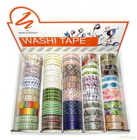 Taśma ozdobna mini washi. Tape Narcissus