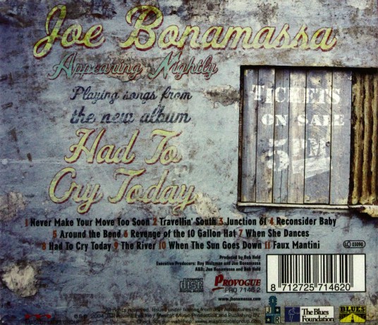Joe Bonamassa: Had to Cry Today [CD]