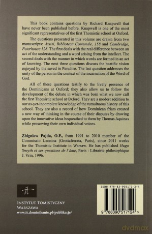 Quaestiones Disputatae De Verbo - Ricardus Knapwell [KSIĄŻKA]
