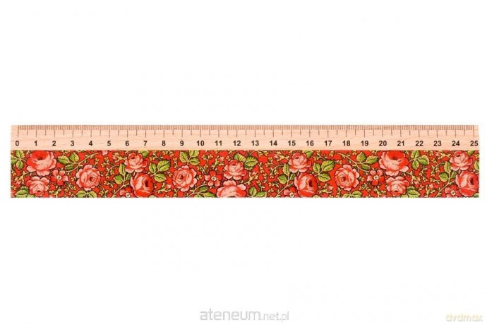Linijka drewniana 25 cm góralska czerwona