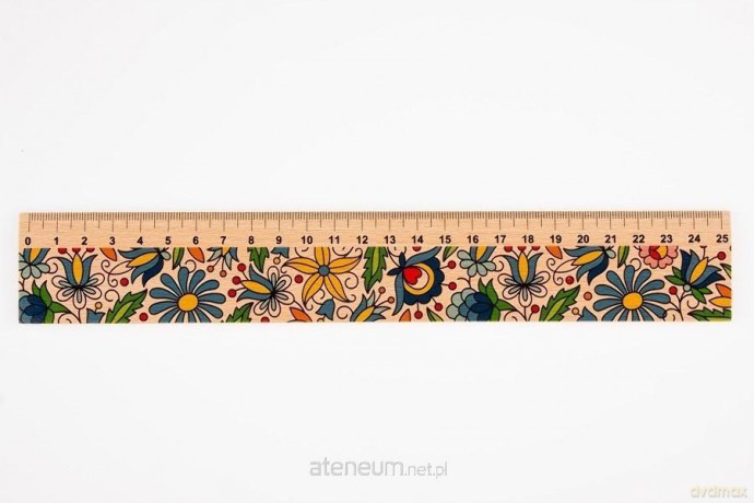 Linijka drewniana 25 cm kaszubska
