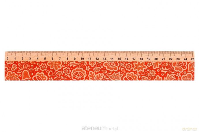 Linijka drewniana 25 cm kujawska czerwona