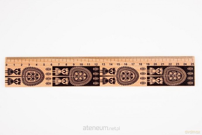 Linijka drewniana 25 cm kurpiowska