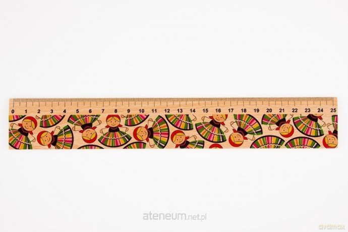Linijka drewniana 25 cm łowiczanki