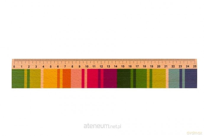 Linijka drewniana 25 cm pasiak