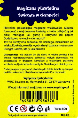Magiczna plastelina - świecąca w ciemnościach niebieska