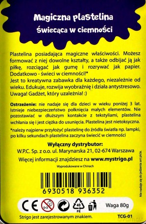 Magiczna plastelina - świecąca w ciemnościach żółta