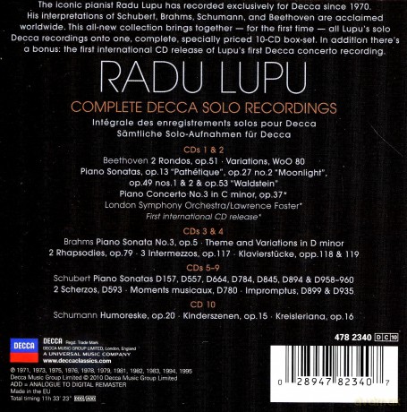Radu Lupu: Solo Recordings [CD]