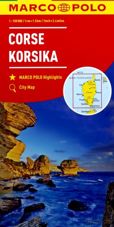 Mapa drogowa Korsyka 1:150 000