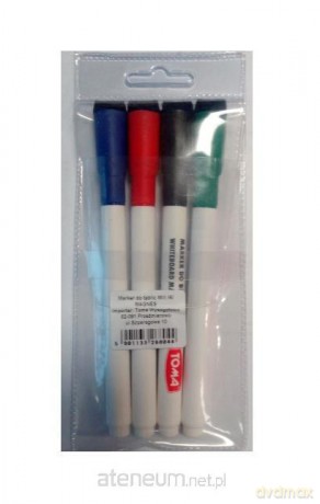 Marker do tablic 4 kolory + magnes + ścierak