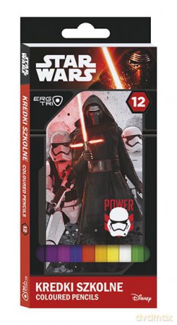 Kredki szkolne trójkątne. 12 kolorów Star Wars Episode VII (Gwiezdne Wojny)