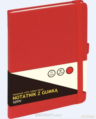 Notatnik A6/80K kratka z gumką czerwony