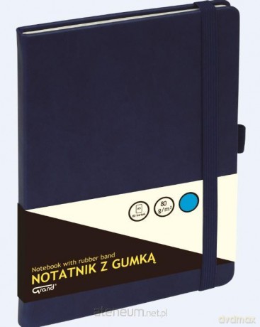 Notatnik A6/80K kratka z gumką granatowy