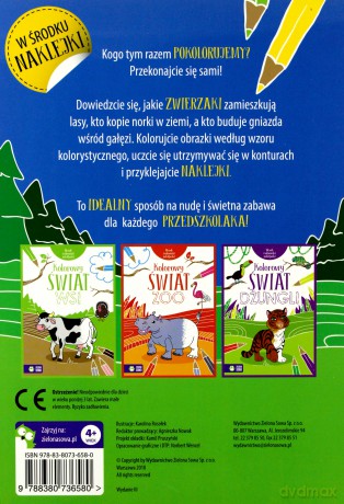 Kolorowy świat lasu. Wesołe malowanki naklejanki [KSIĄŻKA]