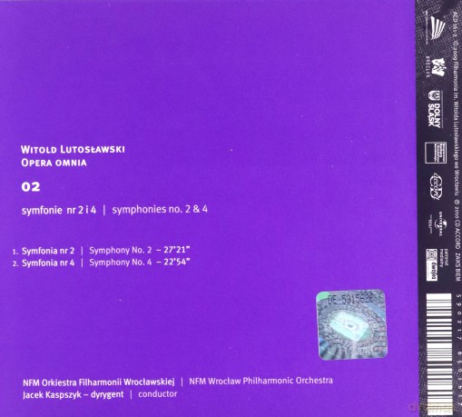 Jacek Kaspszyk: Lutosławski Opera Omnia Vol.2 (digipack) [CD]
