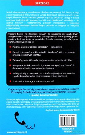Techniki skutecznej sprzedaży przez telefon i internet - Josiane Chriqui Feigon [KSIĄŻKA]
