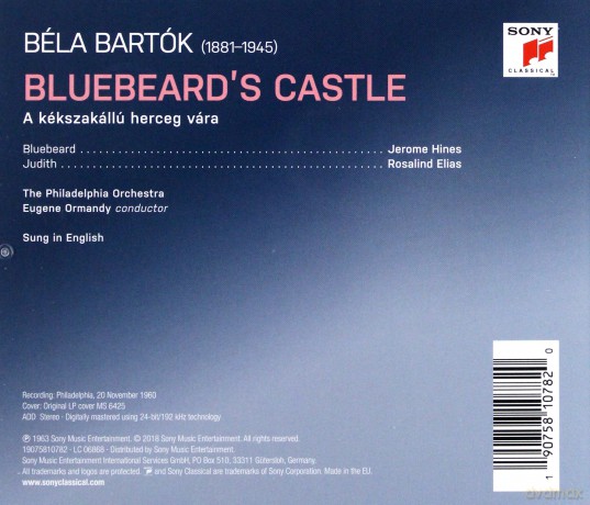 Eugene Ormandy: Bartók: Bluebeard's Castle, Sz. 48 [CD]