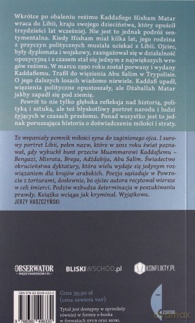 Powrót. Ojcowie, synowie i kraj pomiędzy nimi - Hisham Matar, Hanna Jankowska [KSIĄŻKA]