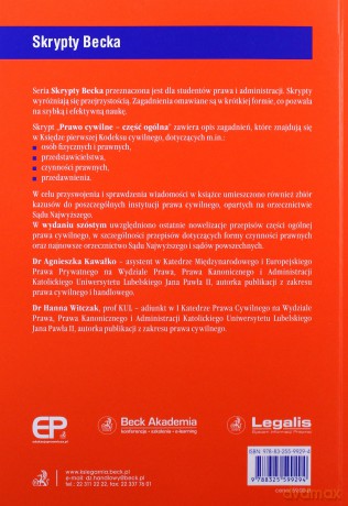 Prawo cywilne - część ogólna. Seria: Skrypty Becka [KSIĄŻKA]