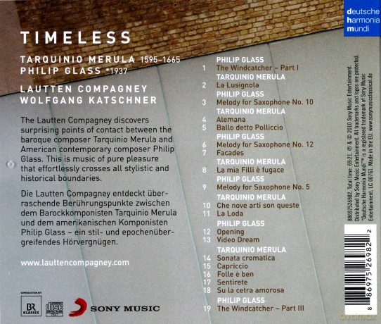 Lautten Compagney: Timeless - Music by Merula and Glass [CD]