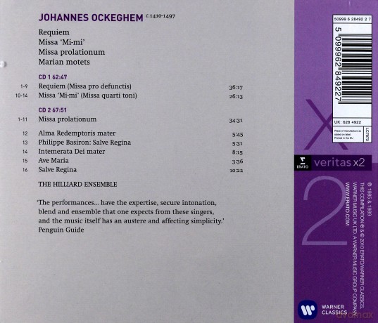 Hilliard Ensemble: Veritas X2-Requiem, Missa Mi-Mi, Missa Prolationum [2CD]