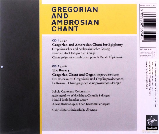 Schola Cantorum Coloniensis: Gregorian and Ambrosian Chant [2CD]